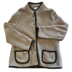 Stapf Austria Vintage Brown Wool Cardigan Sweater Jacket L XL WOMEN 46 (EU)